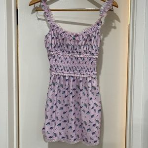 Lavender Floral Smocked Sundress - Women